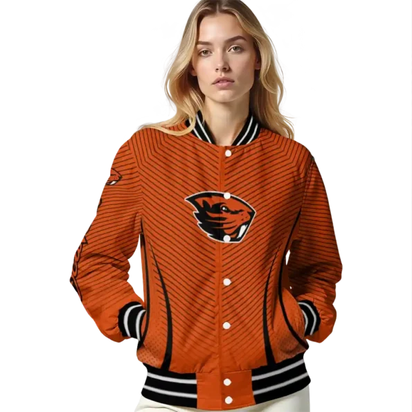 customized oregon state beavers chevron arrow orange varsity jacket latest model.webp