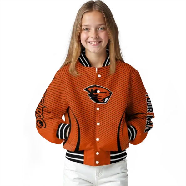 customized oregon state beavers chevron arrow orange varsity jacket top rated.webp