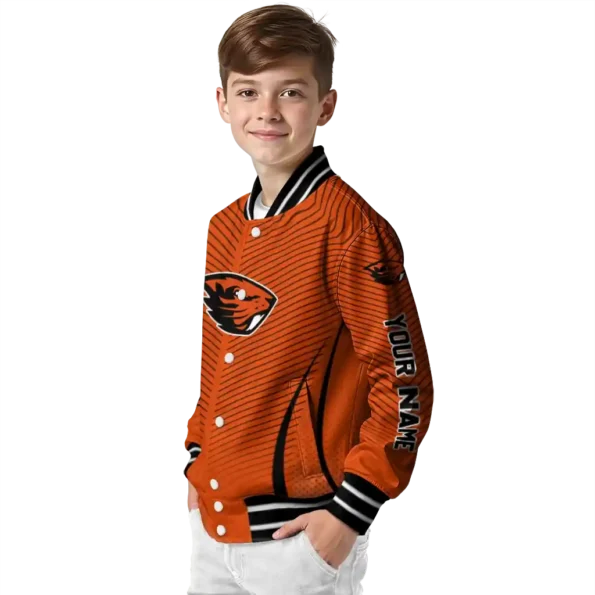 customized oregon state beavers chevron arrow orange varsity jacket trendy.webp