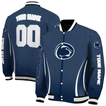 customized penn state nittany lions chevron arrow blue varsity jacket fashion forward.webp