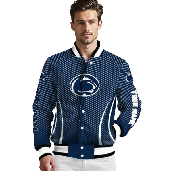 customized penn state nittany lions chevron arrow blue varsity jacket high quality.webp