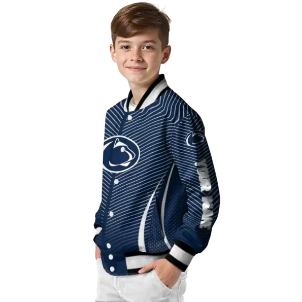customized penn state nittany lions chevron arrow blue varsity jacket trendy.webp