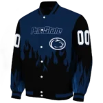 customized penn state nittany lions flame border blue black varsity jacket best selling.webp
