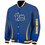 customized pittsburgh panthers chevron arrow royal blue varsity jacket best selling.webp