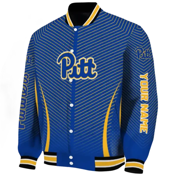 customized pittsburgh panthers chevron arrow royal blue varsity jacket best selling.webp