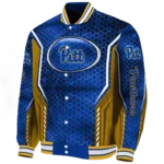 customized pittsburgh panthers power plate royal blue varsity jacket best selling.webp