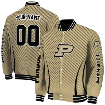 customized purdue boilermakers chevron arrow gold varsity jacket fashion forward.webp
