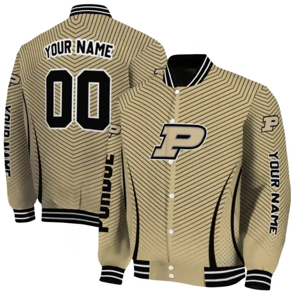 customized purdue boilermakers chevron arrow gold varsity jacket fashion forward.webp
