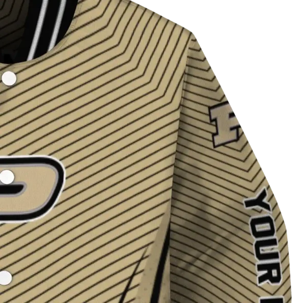 customized purdue boilermakers chevron arrow gold varsity jacket premium grade.webp
