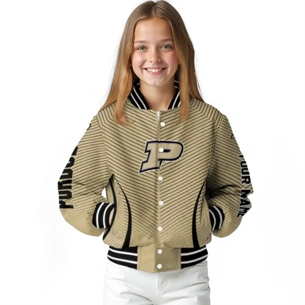 customized purdue boilermakers chevron arrow gold varsity jacket top rated.webp