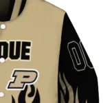customized purdue boilermakers flame border gold black varsity jacket best selling.webp