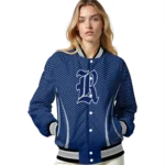 customized rice owls chevron arrow navy blue varsity jacket best selling.webp
