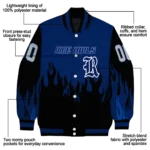customized rice owls flame border navy blue black varsity jacket best selling.webp