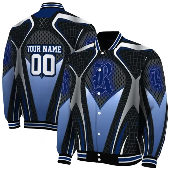customized rice owls mesh chest grey black varsity jacket fashion forward.webp