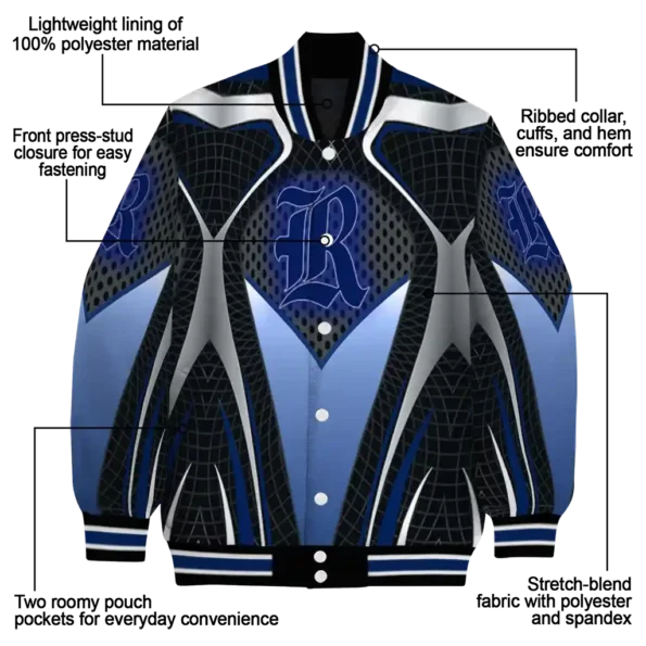 customized rice owls mesh chest grey black varsity jacket new arrival.webp
