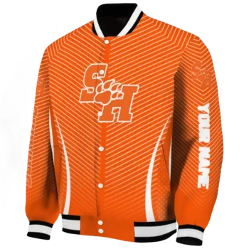 customized sam houston bearkats chevron arrow orange varsity jacket best selling.webp