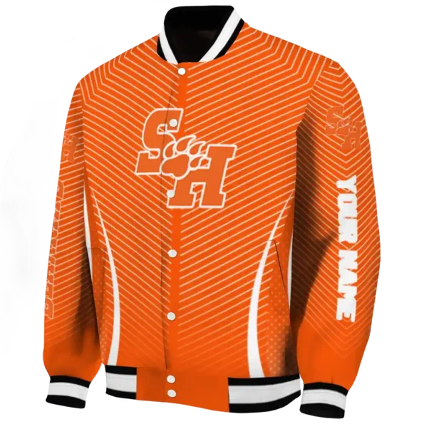 customized sam houston bearkats chevron arrow orange varsity jacket best selling.webp