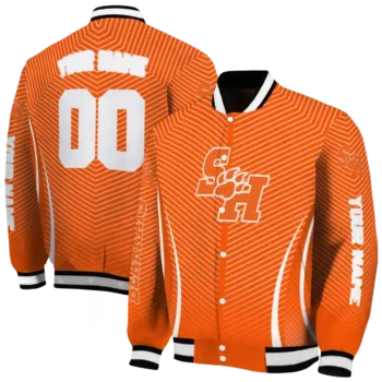 customized sam houston bearkats chevron arrow orange varsity jacket fashion forward.webp