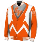 customized sam houston bearkats v stripes orange white varsity jacket best selling.webp