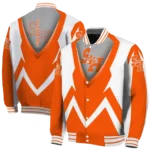 customized sam houston bearkats v stripes orange white varsity jacket best selling.webp