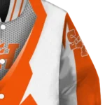 customized sam houston bearkats v stripes orange white varsity jacket best selling.webp