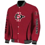 customized san diego state aztecs chevron arrow red varsity jacket best selling.webp