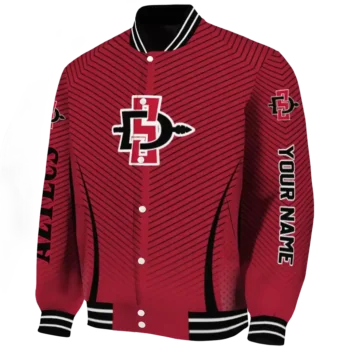 customized san diego state aztecs chevron arrow red varsity jacket best selling.webp