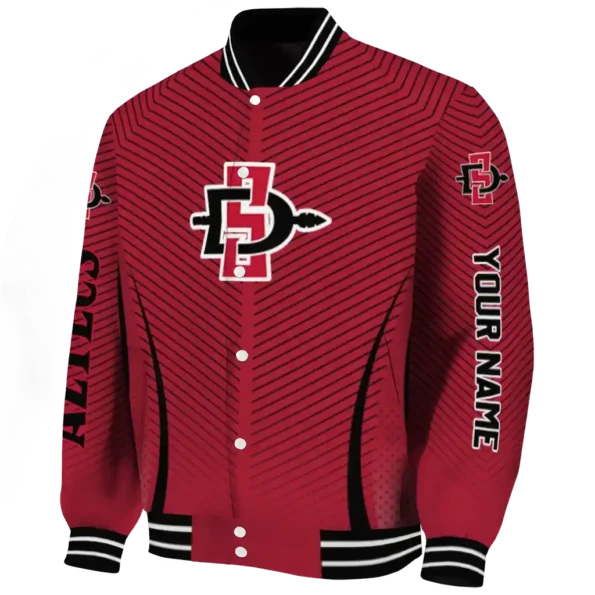 customized san diego state aztecs chevron arrow red varsity jacket best selling.webp