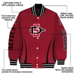 customized san diego state aztecs chevron arrow red varsity jacket best selling.webp