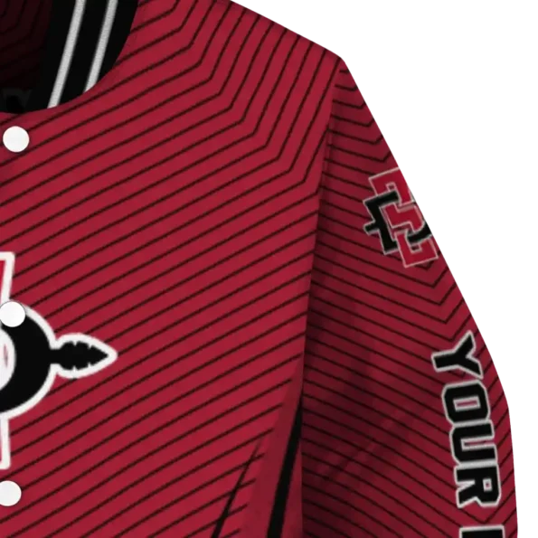 customized san diego state aztecs chevron arrow red varsity jacket premium grade.webp