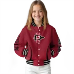 customized san diego state aztecs chevron arrow red varsity jacket best selling.webp