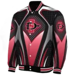 customized san diego state aztecs mesh chest black varsity jacket best selling.webp
