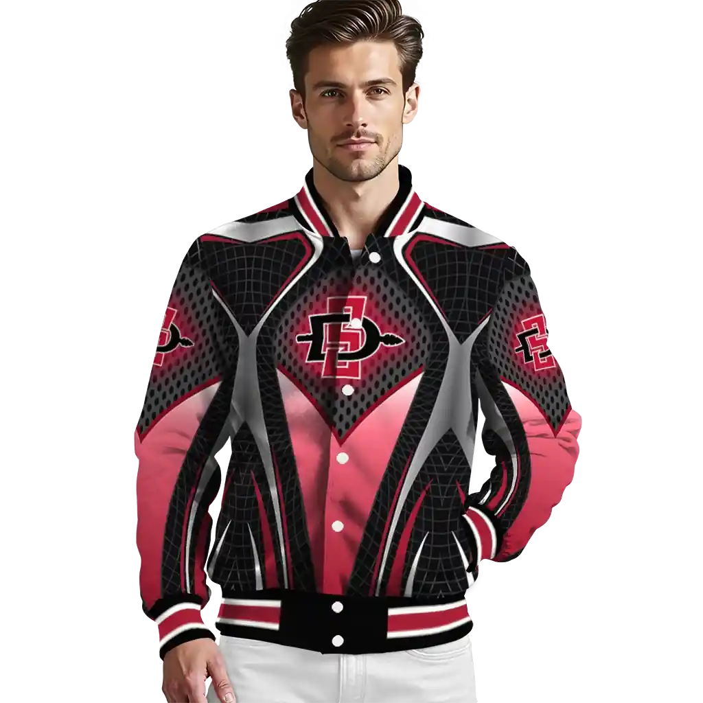 customized san diego state aztecs mesh chest black varsity jacket high quality.webp customized san diego state aztecs mesh chest black varsity jacket high quality.webp