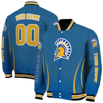 customized san jose state spartans chevron arrow blue varsity jacket fashion forward.webp