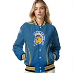 customized san jose state spartans chevron arrow blue varsity jacket best selling.webp