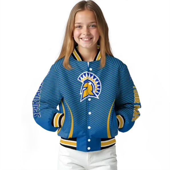 customized san jose state spartans chevron arrow blue varsity jacket top rated.webp