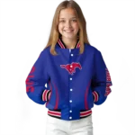 customized smu mustangs chevron arrow blue varsity jacket best selling.webp