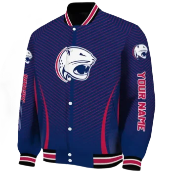 customized south alabama jaguars chevron arrow blue varsity jacket best selling.webp