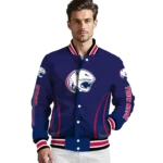 customized south alabama jaguars chevron arrow blue varsity jacket best selling.webp