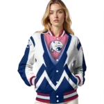 customized south alabama jaguars v stripes blue white varsity jacket best selling.webp