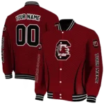 customized south carolina gamecocks chevron arrow garnet varsity jacket best selling.webp