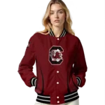 customized south carolina gamecocks chevron arrow garnet varsity jacket best selling.webp