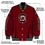 customized south carolina gamecocks chevron arrow garnet varsity jacket best selling.webp