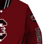 customized south carolina gamecocks chevron arrow garnet varsity jacket best selling.webp