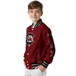 customized south carolina gamecocks chevron arrow garnet varsity jacket best selling.webp