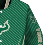 customized south florida bulls chevron arrow green varsity jacket best selling.webp