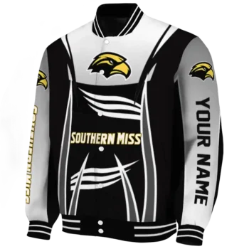 customized southern miss golden eagles mesh effect black varsity jacket best selling.webp