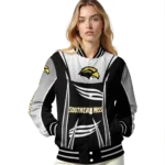 customized southern miss golden eagles mesh effect black varsity jacket best selling.webp