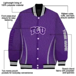 customized tcu horned frogs chevron arrow purple varsity jacket best selling.webp