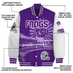 customized tcu horned frogs ferris arena purple white varsity jacket best selling.webp
